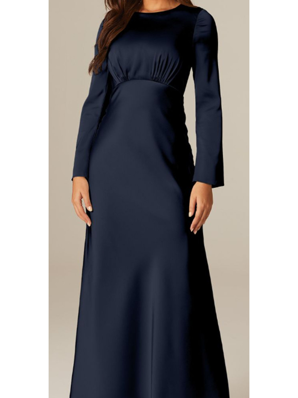 AW BRIDAL 6 S dark navy blue Ginevra satin bridesmaid party maxi dress NEW 0b13